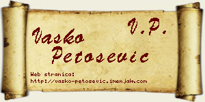 Vasko Petošević vizit kartica